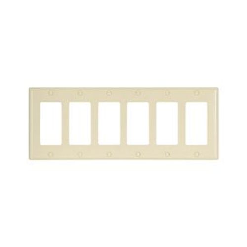 Main product image of Decorator / Gfci Wallplate, Ivory, Decorator Cutout, Thermoset, 6-Gang, Standard, Ed Box, 2166V-BOX