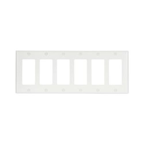 Main product image of Decorator / Gfci Wallplate, White, Decorator Cutout, Thermoset, 6-Gang, Standard, Ed Box, 2166W-BOX