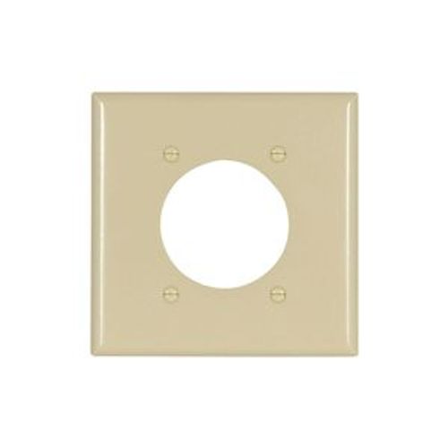 Main product image of Power Outlet And Locking Wallplate, Ivory, 2.15" Hole Cutout, Thermoset, 2-Gang, 2168V-BOX
