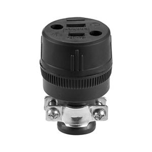 Main product image of Straight Blade Connector, #18-10 Awg 15A, 125V, Black, 1-15R, 2-Pole, 2-Wire, Screw Rubber, 224-BOX