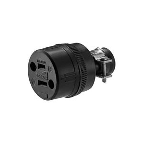 Main product image of Straight Blade Connector, #18-10 Awg 15A, 125V, Black, 1-15R, 2-Pole, 2-Wire, Screw Rubber, 224-BOX