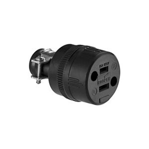 Main product image of Straight Blade Connector, #18-10 Awg 15A, 125V, Black, 1-15R, 2-Pole, 2-Wire, Screw Rubber, 224-BOX