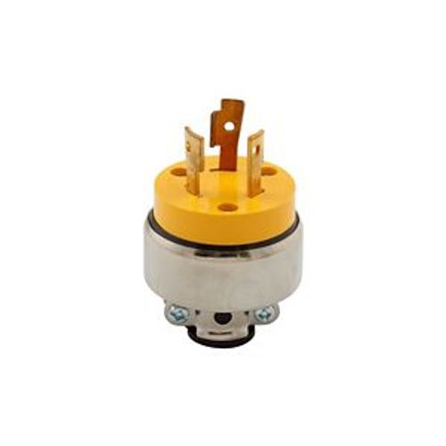 Main product image of Safety Grip Locking Plug, Stand-Alone Box, #14-8 Awg, 20A, 250V, Yellow, L6-20, 2-Pole 3-Wire, 2364-BOX
