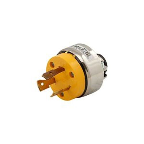 Main product image of Safety Grip Locking Plug, Stand-Alone Box, #14-8 Awg, 20A, 250V, Yellow, L6-20, 2-Pole 3-Wire, 2364-BOX