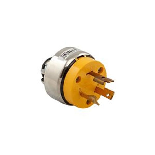 Main product image of Safety Grip Locking Plug, Stand-Alone Box, #14-8 Awg, 20A, 250V, Yellow, L6-20, 2-Pole 3-Wire, 2364-BOX