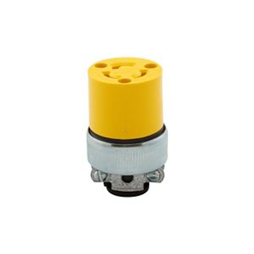 Main product image of Arrow Hart Standard Locking Connector, Stand-Alone Box Packaging, 15A, Commercial, 125V, Yellow, 2493-BOX