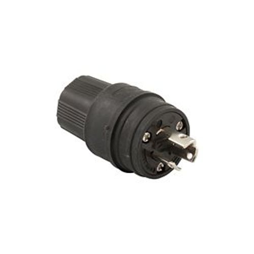 Main product image of Arrow Hart Watertight Locking Plug, #18-10 Awg 15A 125V, Black, L5-15, 2-Pole 3-Wire, 24W47BK