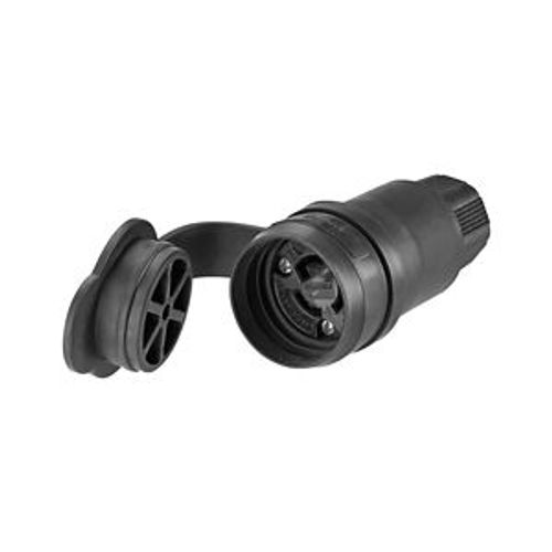 Main product image of Arrow Hart Watertight Locking Connector, #18-10 Awg 15A 125V, Black, L5-15, 2-Pole 3-Wire, 25W47BK