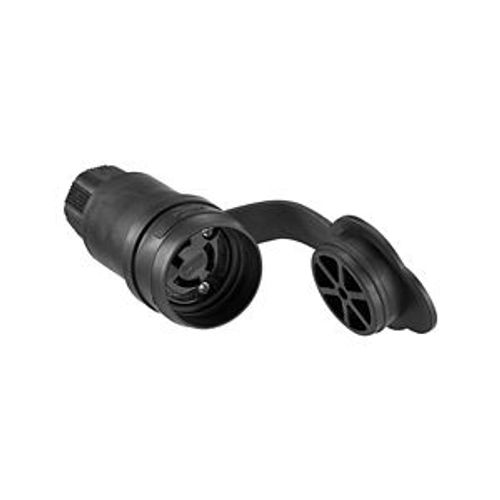 Main product image of Arrow Hart Watertight Locking Connector, #18-10 Awg 15A 125V, Black, L5-15, 2-Pole 3-Wire, 25W47BK