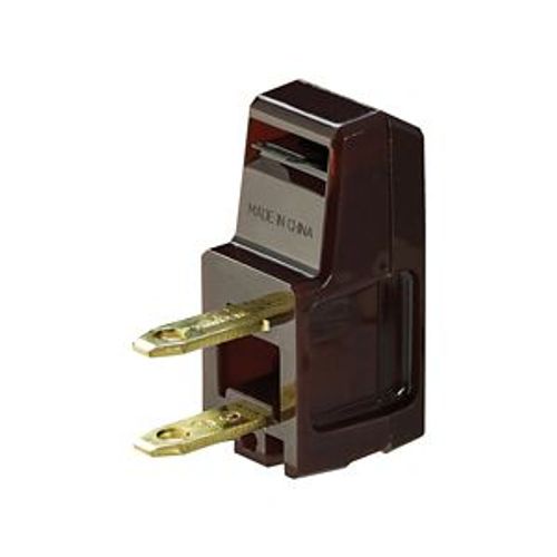 Main product image of Straight Blade Plug, #18-10 Awg 15A 125V, Brown, 1-15P, 2-Pole, 2-Wire, 18-2 Through 16-2, Bulk, 2600B-BU