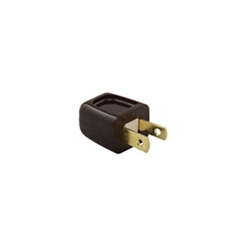 Main product image of Straight Blade Plug, #18-10 Awg 10A 125V, Brown, 1-15P, 2-Pole, 2-Wire, 18-2 Spt-1 Cord, Bulk, 2601-6B-BU