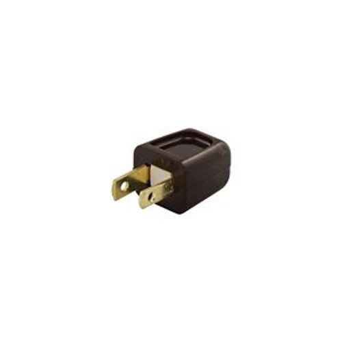 Main product image of Straight Blade Plug, #18-10 Awg 10A 125V, Brown, 1-15P, 2-Pole, 2-Wire, 18-2 Spt-1 Cord, Bulk, 2601-6B-BU