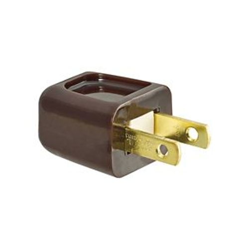Main product image of Straight Blade Plug, #18-10 Awg 10A 125V, Brown, 1-15P, 2-Pole, 2-Wire, Bulk, 2601B-BU