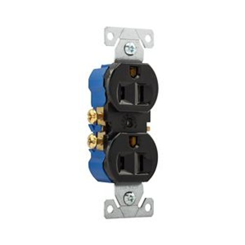 Main product image of Residential Duplex Receptacle, #14-10 Awg 15A 125V, SideAnd Push, Black, Impact-Resistant Duplex, 270BLK