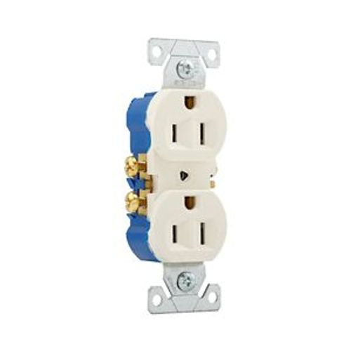 Main product image of Residential Duplex Receptacle, #14-10 Awg 15A 125V, SideAnd Push, Light Almond, Impact-Resistant, 270LA