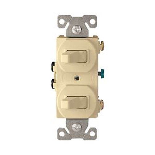 Main product image of Commercial Combo Switch, Stand, #14-#12 Awg 15A, 120/277V, Ivy, (2) 1-Pole, Duplex, 271V-BOX