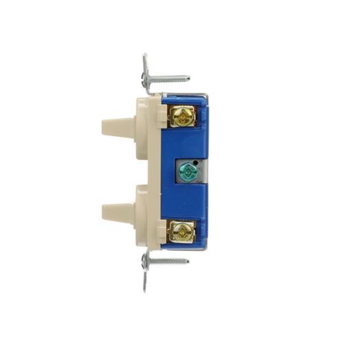 Main product image of Commercial Combo Switch, Stand, #14-#12 Awg 15A, 120/277V, Ivy, (2) 1-Pole, Duplex, 271V-BOX
