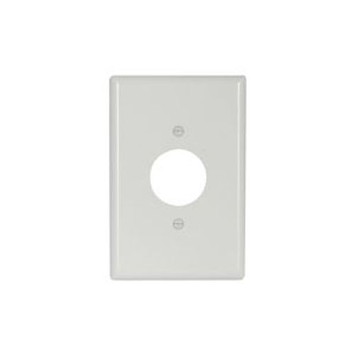 Main product image of Single Receptacle Wallplate, White, 1.40" Hole Cutout, Thermoset, Single-Gang, Oversize, 2731W-BOX