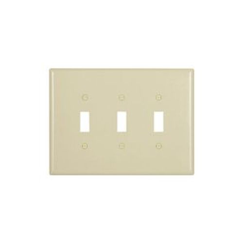 Main product image of Toggle Wallplate, Ivory, Toggle Cutout, Thermoset, Three- Gang, Oversize, Ed Box, 2741V-BOX