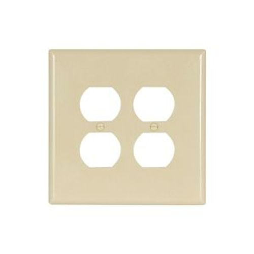 Main product image of Duplex Receptacle Wallplate, Ivory, Duplex Receptacle Cutout, Thermoset, 2- Gang, Oversize, 2750V-BOX
