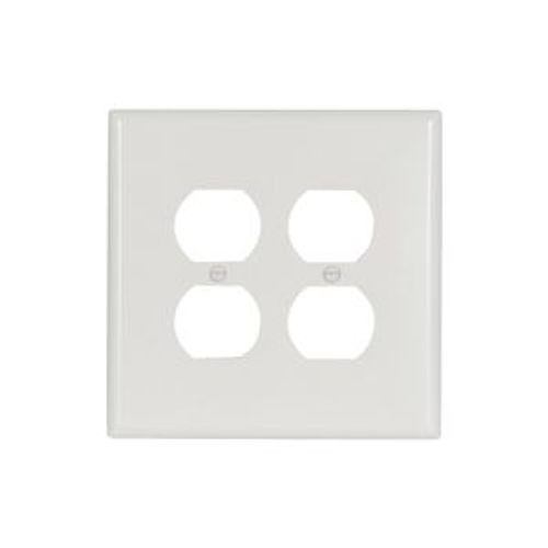 Main product image of Duplex Receptacle Wallplate, White, Duplex Receptacle Cutout, Thermoset, 2- Gang, Oversize, 2750W-BOX