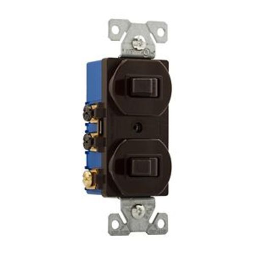 Main product image of Commercial Combo Switch, Stand, #14-#12 Awg 15A, 120/277V, Brown, (1) 1-Pole, (1) 3-Way, Duplex, 275B-BOX