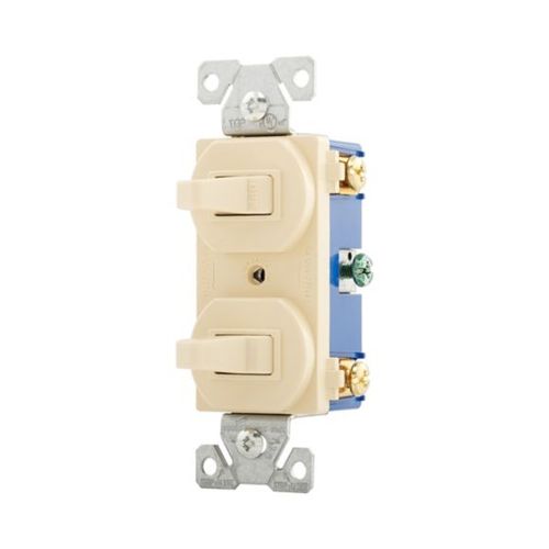Main product image of Commercial Combo Switch, Stand, #14-#12Awg 15A, 120/277V, Ivy, (1) 1-Pole, (1) 3-Way, Duplex, 275V-BOX
