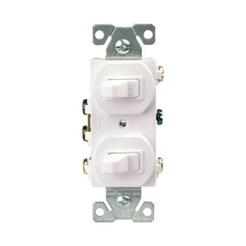 Main product image of Commercial Combo Switch, Stand, #14-#12 Awg 15A, 120/277V, Wht, (1) 1-Pole, (1) 3-Way, Duplex, 275W-BOX