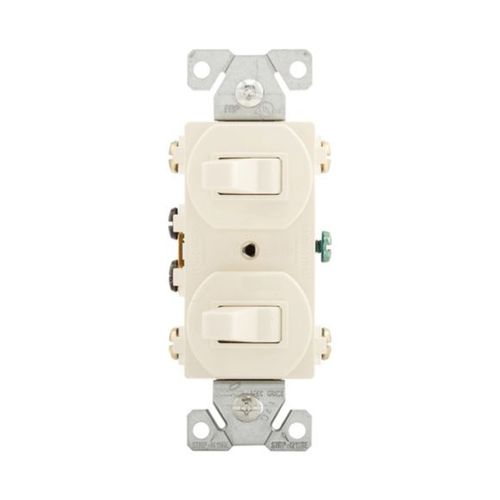 Main product image of Commercial Combo Switch, Stand, #14-#12 Awg 15A, 120/277V, Lt Almd, (2) 3-Way, Duplex, 276LA