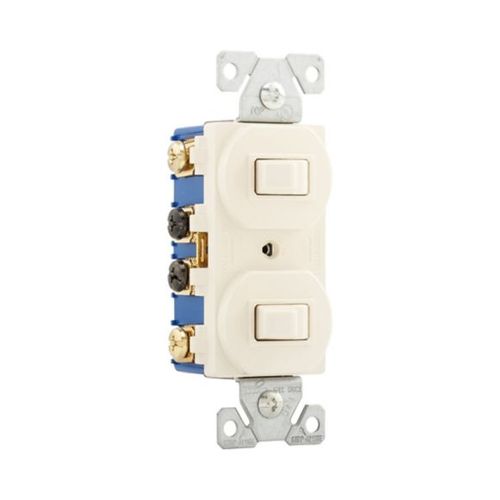 Main product image of Commercial Combo Switch, Stand, #14-#12 Awg 15A, 120/277V, Lt Almd, (2) 3-Way, Duplex, 276LA