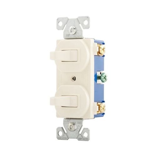 Main product image of Commercial Combo Switch, Stand, #14-#12 Awg 15A, 120/277V, Lt Almd, (2) 3-Way, Duplex, 276LA
