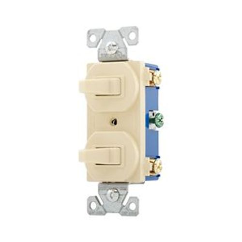 Main product image of Commercial Combo Switch, Stand, #14-#12Awg 15A, 120/277V, Ivy, (2) 3-Way, Duplex, 276V-BOX