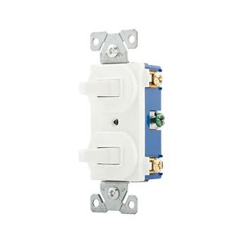 Main product image of Commercial Combo Switch, Stand, #14-#12 Awg 15A, 120/277V, White, (2) 3-Way, Duplex, 276W-BOX