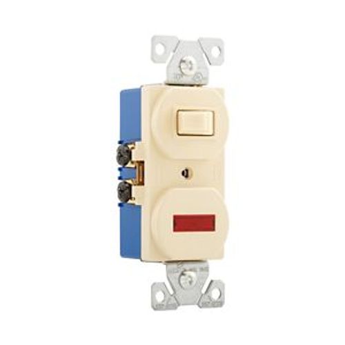Main product image of Commercial Combo Switch, Neon Pilot Light, #14-#12 Awg 15A, 120V Switch, 125V (Pil Lgt), Ivy, 277V-BOX