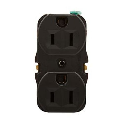 Main product image of Residential Duplex Receptacle, #14 Awg 15A 125V, Push Wire, Black, 298-2BK-BU