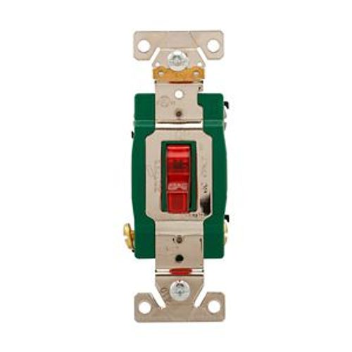 Main product image of Arrow Hart Toggle Switch, Pilot Lighted Red, #14-10 Awg 30A, 120/277V, Red, 3032PL