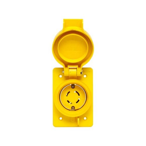 Main product image of Arrow Hart Watertight Locking Receptacle, #14-8 Awg 30A, 120/208V, 4-Pole, 4-Wire, Non-Grounding, 3433RW
