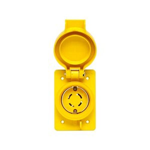 Main product image of Arrow Hart Watertight Locking Receptacle, #14-8 Awg 30A, 120/208V, Black, 4-Pole, 4-Wire, 3433RWBK