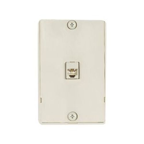 Main product image of Wallplate w/ Connector, Residential Telephone, Light Almond, Data/Voice Modular Jack, 630A, 3521-4LA