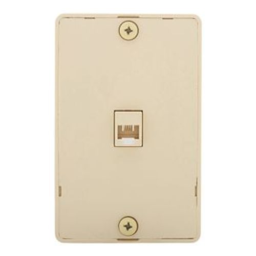 Main product image of Wallplate w/ Connector, Residential Telephone, Surface, Box, Ivory, Data/Voice Modular Jack, 3521-4V