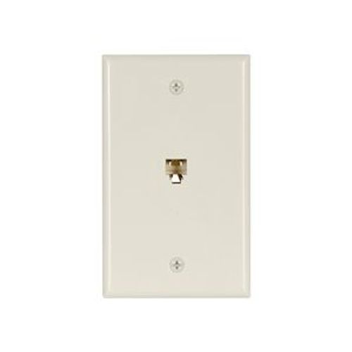 Main product image of Wallplate w/ Connector, Residential Telephone, Light Almond, Data/Voice Modular Jack, 625B4, 3532-4LA