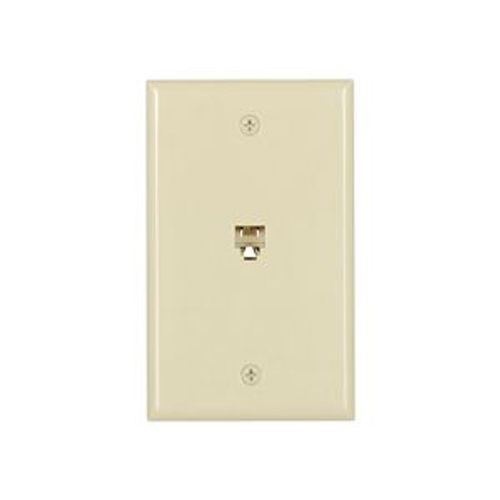 Main product image of Wallplate w/ Connector, Residential Telephone, Box, Ivory, Data/Voice Modular Jack, 3532-4V