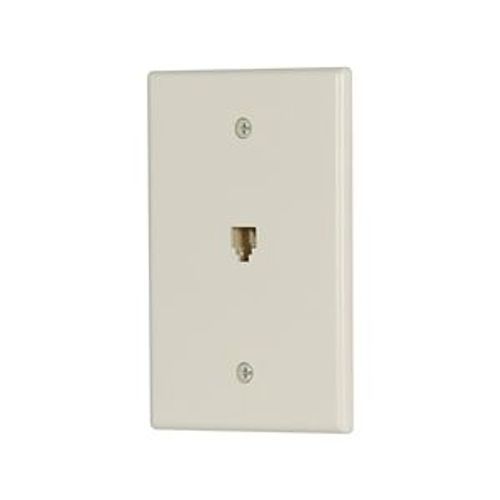 Main product image of Telephone Jack Wallplate, Light Almond, Surface, 625B4, 4-Conductor Jack, Rj11, Rj14, Jack, 3533-4LA