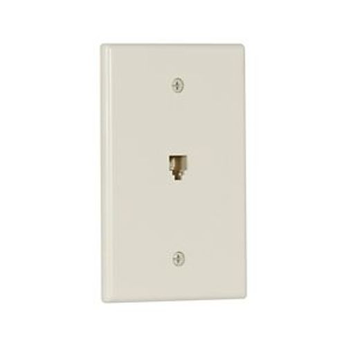 Main product image of Telephone Jack Wallplate, Light Almond, Surface, 625B4, 4-Conductor Jack, Rj11, Rj14, Jack, 3533-4LA