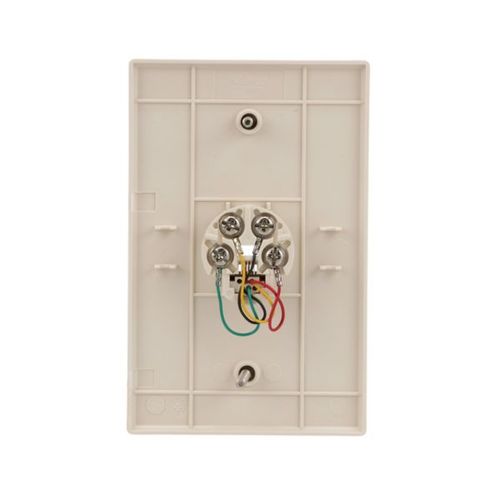 Main product image of Telephone Jack Wallplate, Light Almond, Surface, 625B4, 4-Conductor Jack, Rj11, Rj14, Jack, 3533-4LA