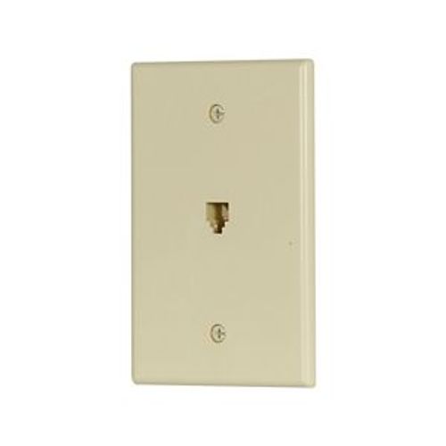 Main product image of Telephone Jack Wallplate, Ivory, Surface, 625B4, 4-Conductor Jack, Rj11, Rj14, 3533-4V