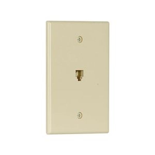 Main product image of Telephone Jack Wallplate, Ivory, Surface, 625B4, 4-Conductor Jack, Rj11, Rj14, 3533-4V
