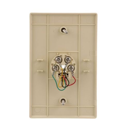 Main product image of Telephone Jack Wallplate, Ivory, Surface, 625B4, 4-Conductor Jack, Rj11, Rj14, 3533-4V