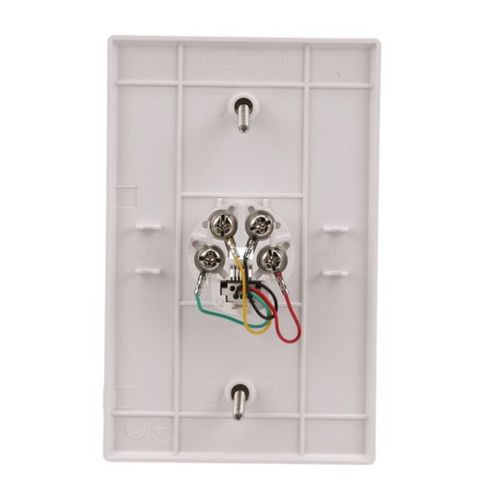 Main product image of Telephone Jack Wallplate, White, Surface, 625B4, 4-Conductor Jack, Rj11, Rj14, 3533-4W