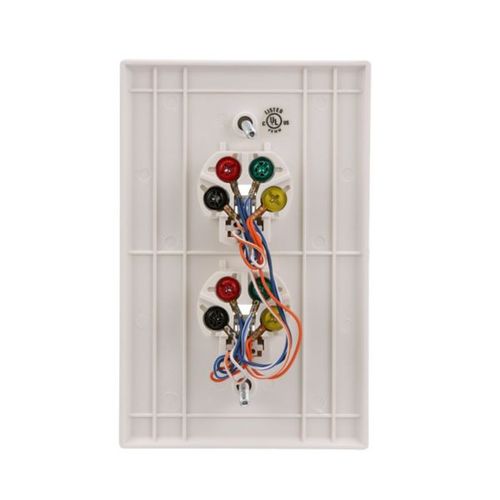 Main product image of Wallplate w/ Connector, (2) 4-Conductor Jacks, Residential Telephone, Data/Voice Modular Jack, 3547-4W